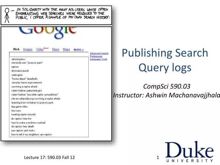 publishing search query logs