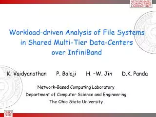 Workload-driven Analysis of File Systems in Shared Multi-Tier Data-Centers over InfiniBand