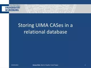 Storing UIMA CASes in a relational database