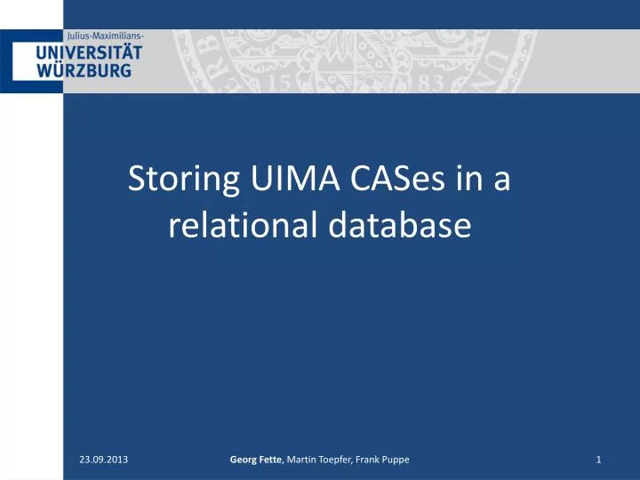 storing uima cases in a relational database