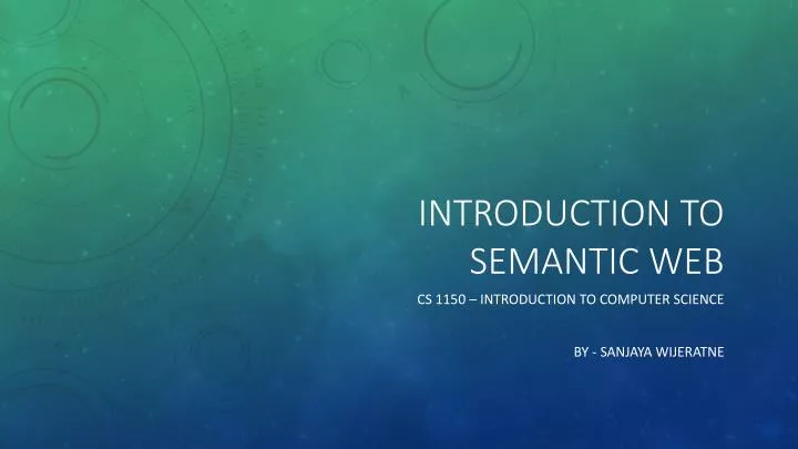 introduction to semantic web