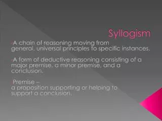 PPT - Categorical Syllogism Exercise PowerPoint Presentation, free ...