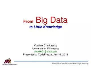 From Big Data to Little Knowledge