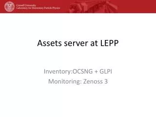 Assets server at LEPP