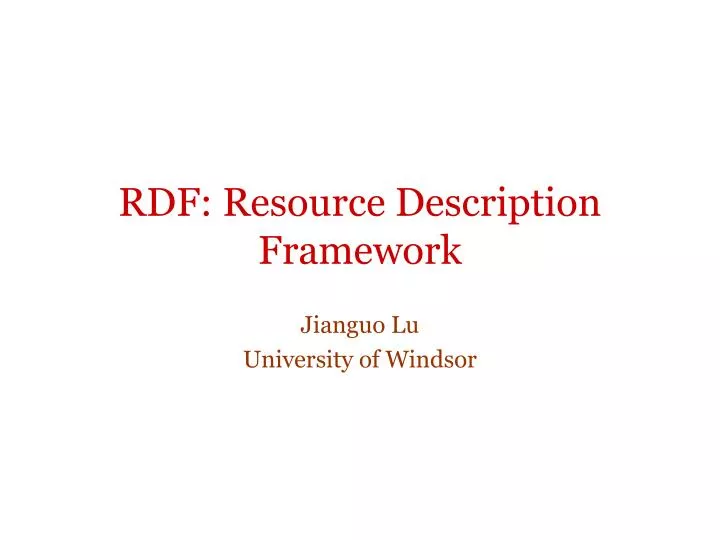 rdf resource description framework