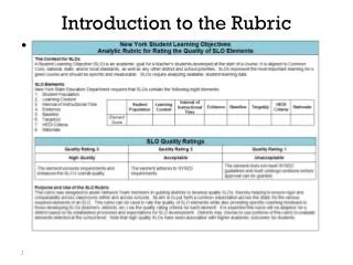 introduction to the rubric