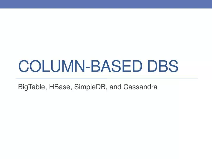 column based dbs