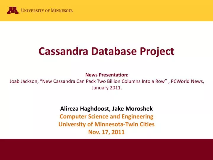 cassandra database project
