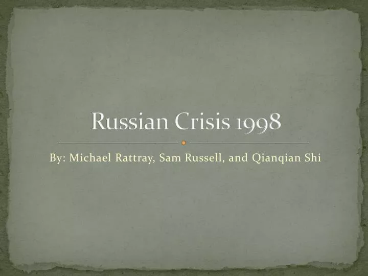 russian crisis 1998