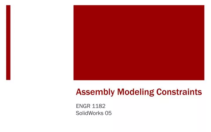 assembly modeling constraints