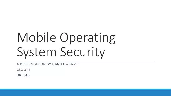 mobile operating system security