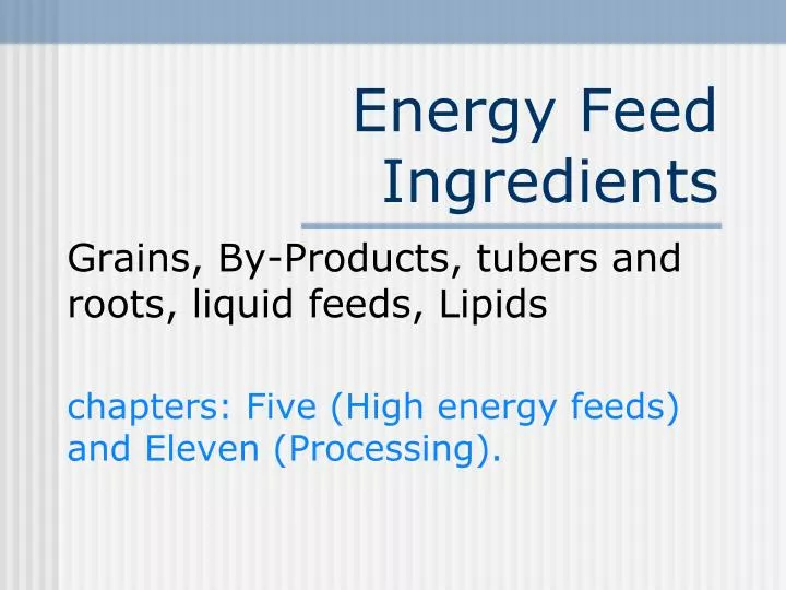 energy feed ingredients