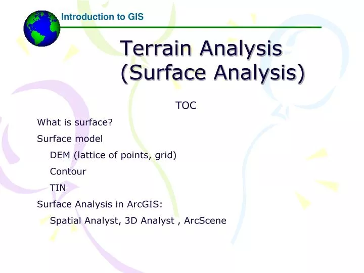 terrain analysis surface analysis