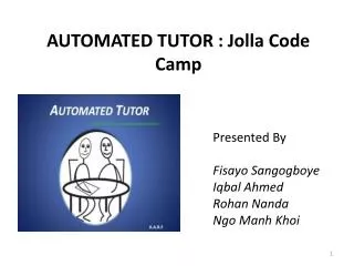 AUTOMATED TUTOR : Jolla Code Camp