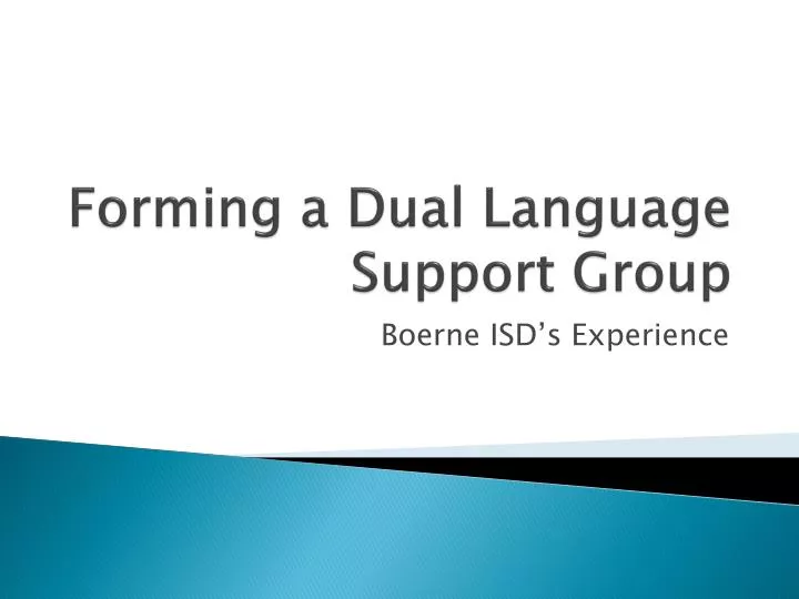 forming a dual language support group