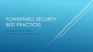 PowerShell Security best practices