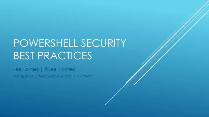 powershell security best practices