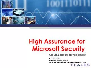 High Assurance for Microsoft Security