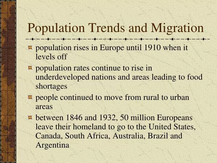 population trends and migration