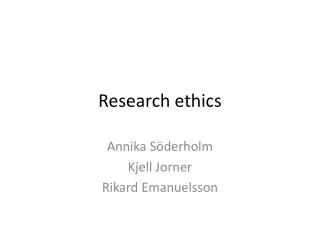 Research ethics