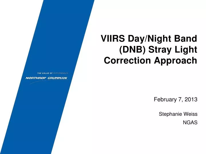 viirs day night band dnb stray light correction approach