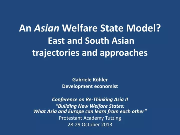 an asian welfare state model east and south asian trajectories and approaches