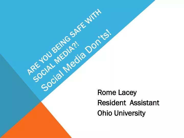 are you being safe with social media