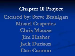 Chapter 10 Project