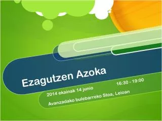 Ezagutzen Azoka