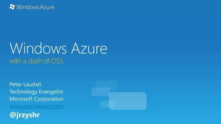 windows azure with a dash of oss