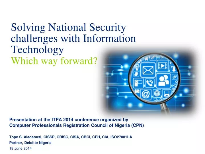 solving national security challenges with information technology which way forward