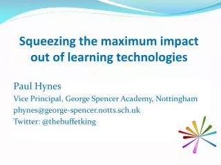 Squeezing the maximum impact out of learning technologies