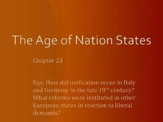 The Age of Nation States