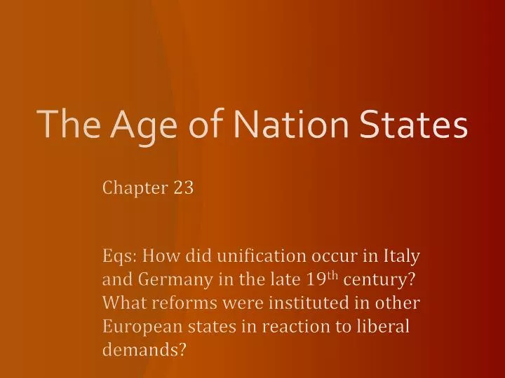 the age of nation states
