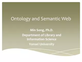 Ontology and Semantic Web