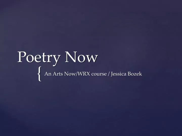 poetry now