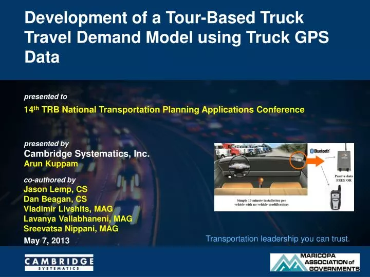 development of a tour based truck travel demand model using truck gps data