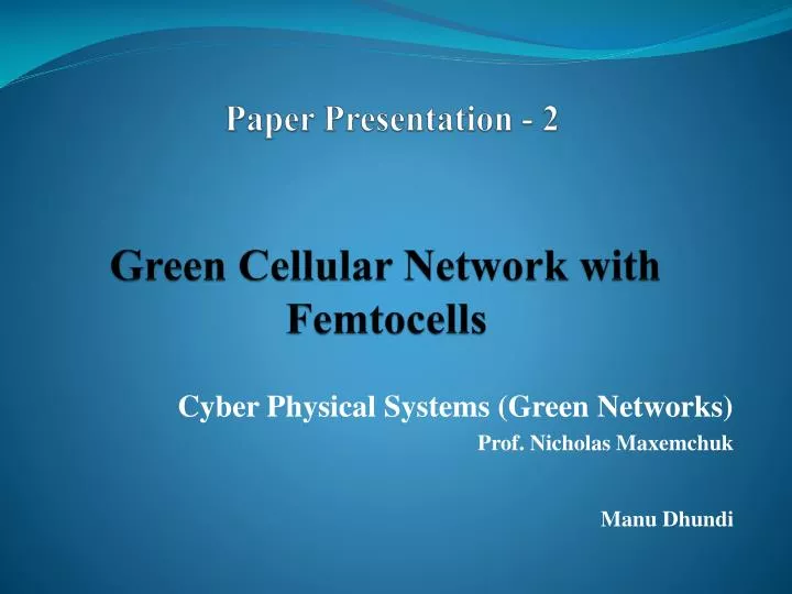 green cellular network with femtocells