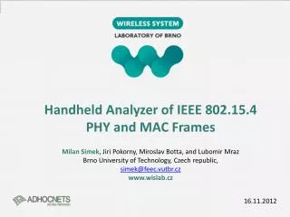 Handheld Analyzer of IEEE 802.15.4 PHY and MAC Frames