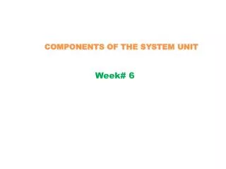 COMPONENTS OF THE SYSTEM UNIT