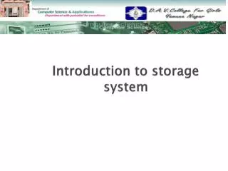 Introduction to storage system
