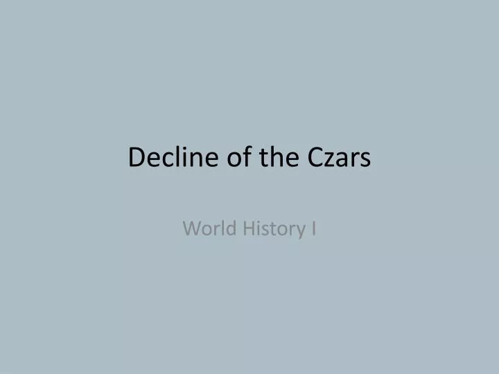 decline of the czars