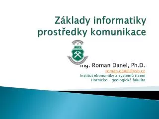 z klady informatiky prost edky komunikace