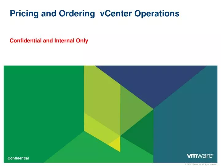 pricing and ordering vcenter operations