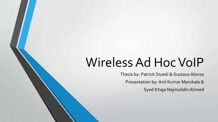 wireless ad hoc voip