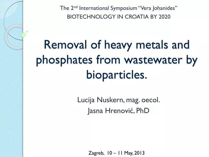 removal of heavy metals and phosphates from wastewater by bioparticles