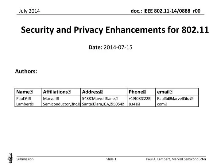 security and privacy enhancements for 802 11
