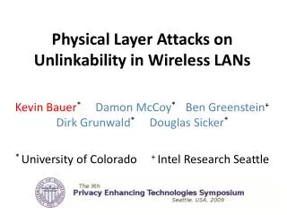 Physical Layer Attacks on Unlinkability in Wireless LANs