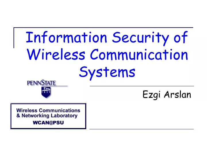 information security of wireless communication systems