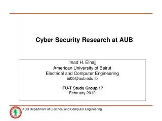 Cyber Security Research at AUB